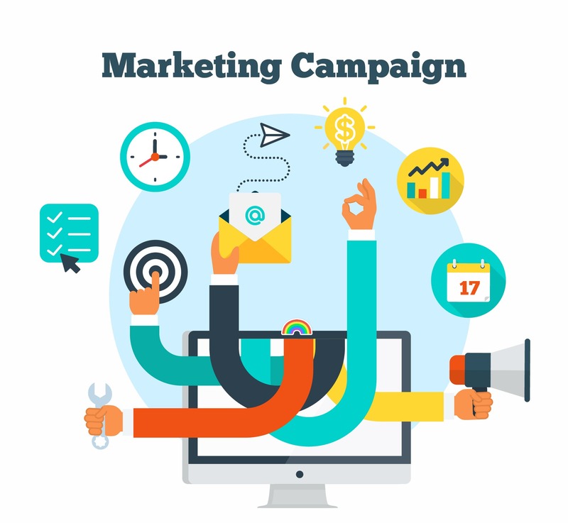 What is a Marketing Agency? A Complete Beginner’s Guide 2025 4 Marketing campaign icons representing digital strategy, email, social media, and analytics in 2025