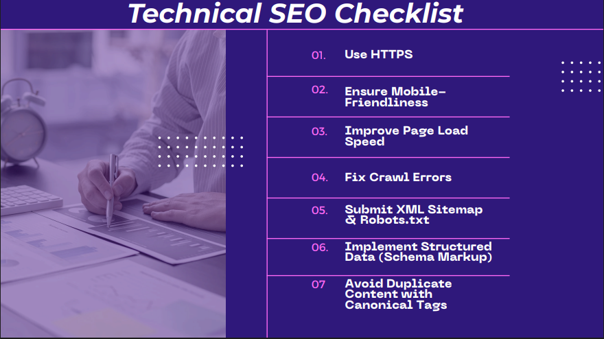 Technical SEO Checklist: The Complete Guide for 2025 2 Visual technical SEO checklist including HTTPS, mobile-friendliness, page speed, and structured data for 2025