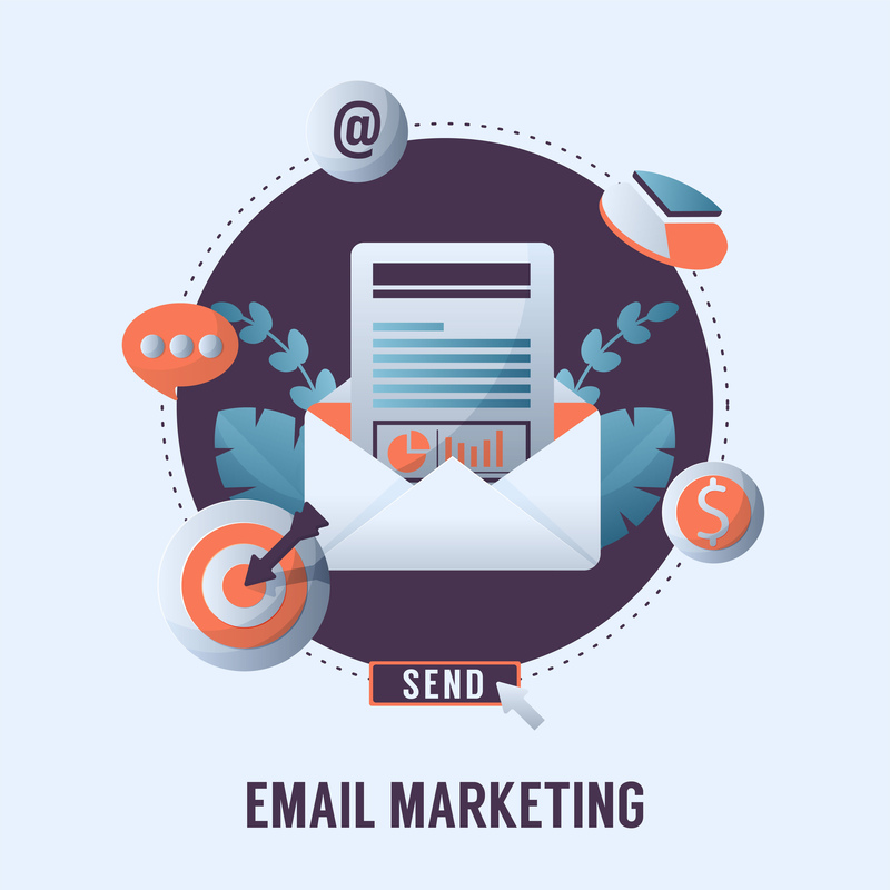 Best Email Marketing Services for Small Business (2025 Guide) 5 Digital marketing illustration highlighting email campaigns and analytics for small business growth